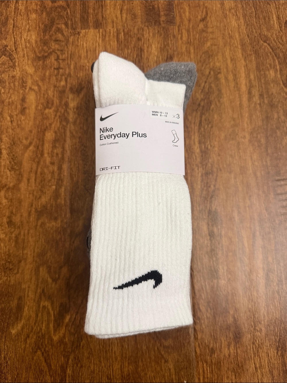 Nike White Grey Black Crew Athletic Socks